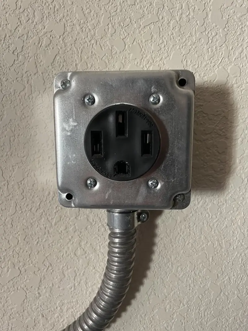 NEMA 14-50 outlet installed for Electrical Panel Upgrade in Swartz